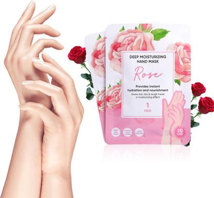 MINISO Hands Moisturizing Gloves,Hand Skin Repair Mask for Hand Spa,2 pair,Rose