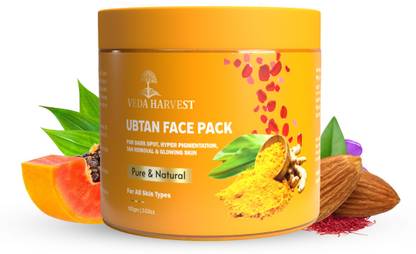 veda harvest Ubtan Face Pack for Glowing Skin,Tan Removal, Hyperpigmentation,Detan Face Pack