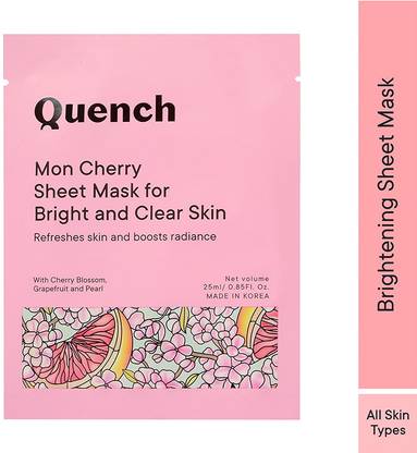 Quench Botanics Cherry Blossom Brightening Korean Sheet Mask| For Instant Glow