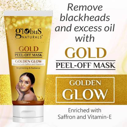 Globus Naturals Gold Brightening Peel Off Mask|Removes Acne,Blackheads For Women