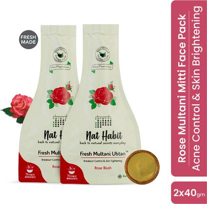 Nat Habit Ready To Apply Multani Mitti Face Pack With Rose Water For Face & Skin Glow