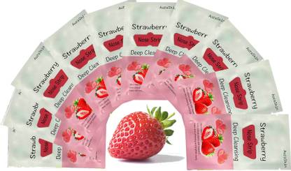 AuraSkin 10 pcs Beauty Strawberry Nose pore Strips Blackhead Remover for Nose