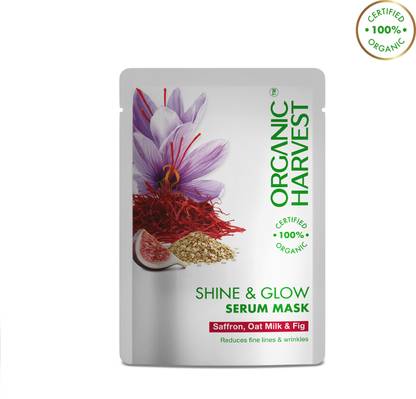 Organic Harvest Shine & Glow Serum Mask Saffron, Oat Milk & Fig | Ideal For All Skin Type |