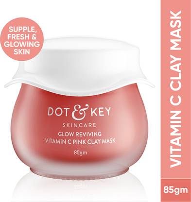 डॉट एंड की Vitamin C Pink Clay Face Mask for Glowing Skin with Vitamin E, Fades Dark Spots