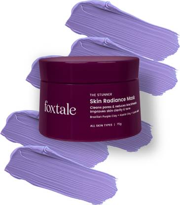 Foxtale Detan Skin Radiance Mask|Lactic Acid & Brazilian Purple Clay, Non-drying