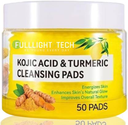 Fulllight Tech Kojic Acid & Turmeric Face Pads | Unclogs Pores & Smooths Texture Face Wash-