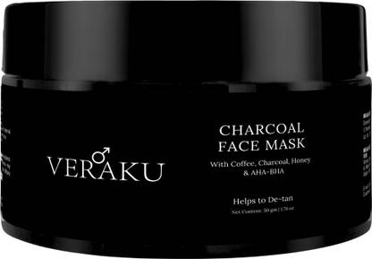 veraku Charcoal Face Mask with Charcoal, Helps to De-Tan (Wash Off)