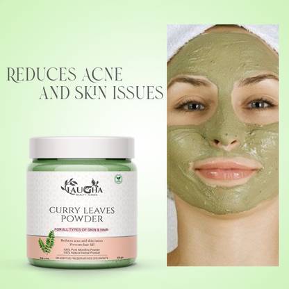 Laugha Natural Curry Leaves Powder For Deep Cleansing, Pimple free,