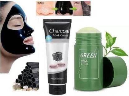 Elecsera Blackhead Remover Face Mask Cream & Green Tea Purifying Clay Stick Mask