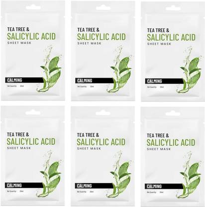 XIIAA TEA TREE & SALICYLIC ACID SHEET MASK PACK OF 6