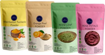 VEDICINE Wild Turmeric Amba Haldi Kasturi Manjal Orange Peel Rose Petal Neem Powder For Face Pack