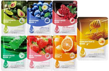 beotua fruit facial sheet mask pack of 7