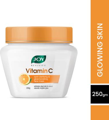Joy Revivify Vitamin C Face Mask, Spot Clarifying & Glow Boosting Mask With Grapefruit, Tomato, Glycolic, Agran Oil, Calendula & Chamomile, Skin Brightening Face Mask