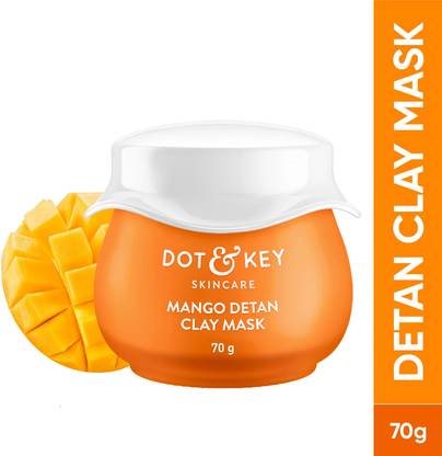 Dot & Key Mango Detan Clay Mask for New-age 'ubtan' to visibly reduce tan,Fades Dark Spots