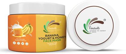 Vineroots Banana, Yogurt and Honey Face Mask | For a Naturally Glowing Complexion | 100 gm