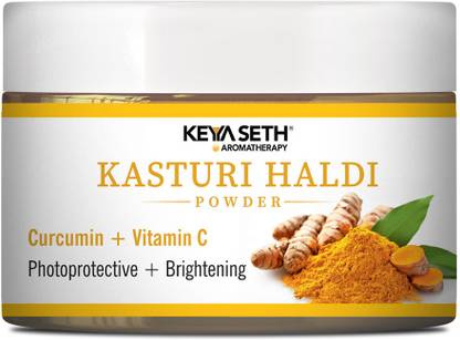 KEYA SETH AROMATHERAPY Kasturi Haldi Powder Face Pack with Curcumin & Vitamin C for Glowing Skin