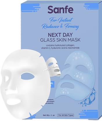 Sanfe Glass Skin Mask | For deep hydration, firming, pore minimizing, detan & radiance