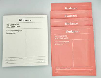BIODANCE Bio-Collagen Mask Real Deep , Hydrating Overnight, Pore Minimizing (pack of 4}