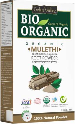 Indus Valley Natural Organic Mulethi Powder Glycyrrhiza Powder For Hair and Skin Care