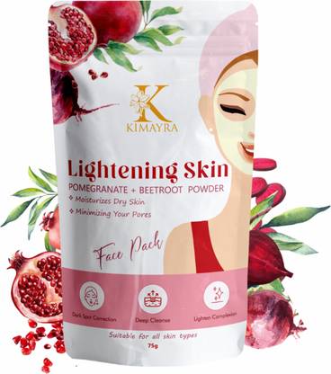 KIMAYRA Organic Pomegranate+Beetroot Face Pack Powder For Brightening, Anti – Ageing