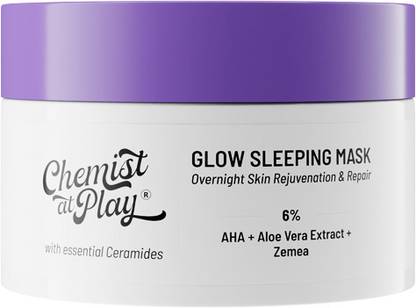 Chemist at Play Glow Sleeping Mask with Essential Ceramides | 6% AHA + Aloe Vera Extract + Zemea