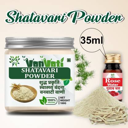Vanvati Natural Shatavari Powder 100g Natural Powder For Health Care Rose Water