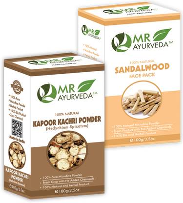 MR Ayurveda Kapoor Kachri Powder & Sandalwood Fack Pack Powder - Combo Pack
