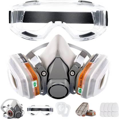SPARKLESS Gas Mask with Sas Reufety Glassesable Professional Breathing Protection Dust  Face Shaping Mask