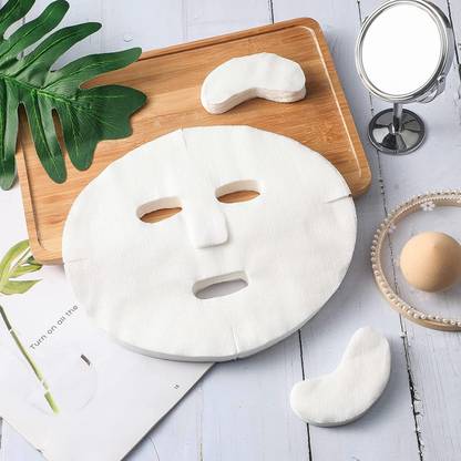 Sweetpea 100 Pieces Pre Cut Facial Mask Paper Sheets White DIY Facial Paper Sheet  Face Shaping Mask