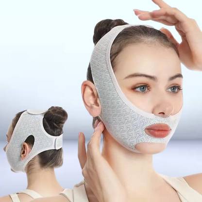 Mahaprabhu Facial Slimming Belt, Double Chin Reducer Reusable V-Shape Face Mask (41)  Face Shaping Mask