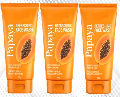 zempa PAPAYA ANTI PIGMENTATION GEL FACE WASH 100ML*3  Face Wash