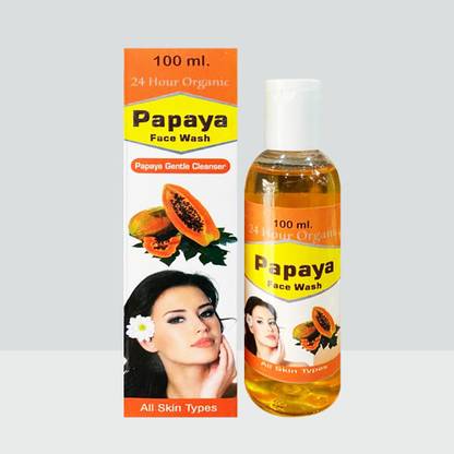 24 Hours Organic Pure Papaya  for Glowing Skin (Pack of 2) Face Wash