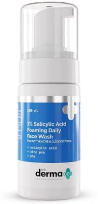 The Derma Co 1% Salicylic Acid Foaming Daily  for Active Acne & clogged Pores Face Wash