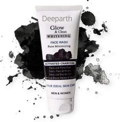 Deeparth Glow & Clean Charcoal Whitening | Anti pollution,Oil Control Face Wash