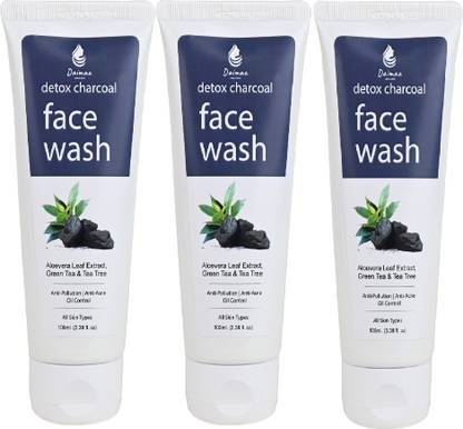 Daimaa Organics Detox Charcoal Aloevera Leaf Extract, Green Tea & Tea Tree Anti Acne Oil Control Face Wash