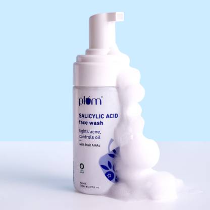 Plum 1% Salicylic Acid Anti Acne Gentle Foaming Cleanser | Controls Oil | Creamy Face Wash