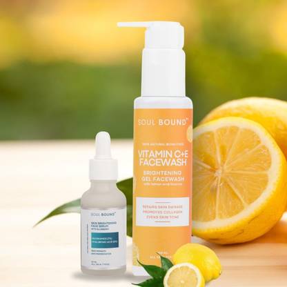 SOUL BOUND Skin Brightening Serum & Vitamin C+E  Face Wash