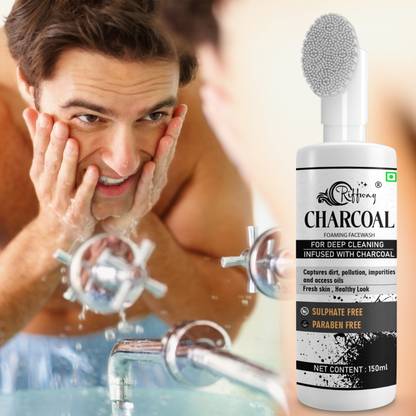 Riffway Charcoal For Men & Women.. Skin Radiance Formul, Removes Tanning & Pollution Face Wash