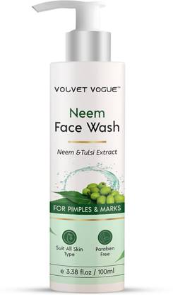 VOLVET VOGUE Neem Tulsi  for Pimples, Acne Marks & Deep Cleansing | Antibacterial  for Men & Women | Fights Breakouts & Refreshes Skin | All Skin Types – 100ml Face Wash