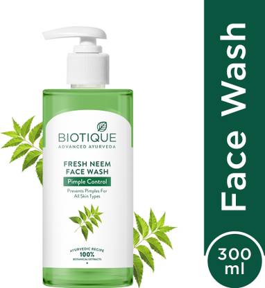 BIOTIQUE Fresh Neem Pimple Control  | Pimple & Acne removal | All Skin Types Face Wash
