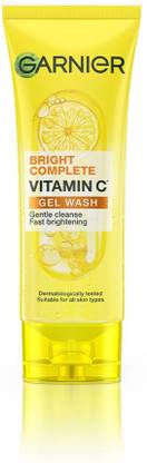 GARNIER Bright Complete Vitamin C Gel Gentle Cleanser | For Instant Brighter Skin Face Wash