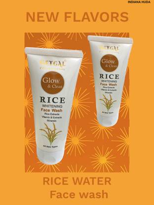 INDIANA HUDA Glow & Clean Whitening Rice Water  - 100 ml (2 Bottles) Face Wash