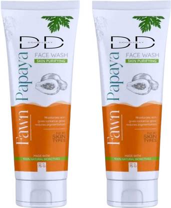 DOOMSDAY FAWN PAPAYA FACEWASH FOR NATURAL CLEAR MOSITURIZES SKIN PACK OF 75g x 2 Face Wash