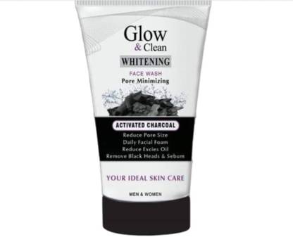 Glow & Clean Glow & Clean Whitening  with Activated Charcoal – Pore Minimizing | Blackhead & Oil Control For Men & Women Face Wash