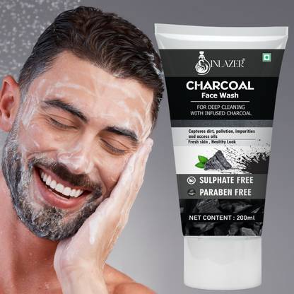 inlazer Charcoal  For Healthy & Hydrated' Keeps Skin Healthy' Men Women Face Wash