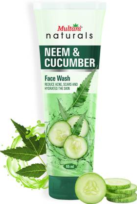 Multani naturals Neem & Cucumber  | Reduce Acne, Scars & Hydrates Skin - Face Wash