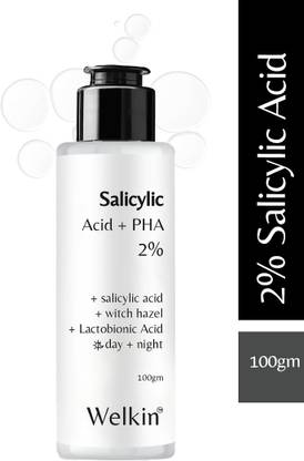 WELKIN Salicylic PHA 2% Clarifying & Pore-Refining  with Witch Hazel & Lactobionic Acid – Day & Night Formula Face Wash