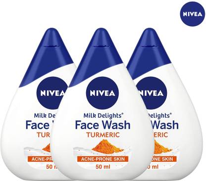 NIVEA Women  for Acne Prone Skin, Milk Delights Turmeric (Pack Of 3) Face Wash