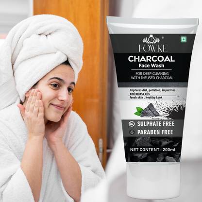Fowke Charcoal Daily FaceWash For Healthy & Hydrated; Fresh Polished Skin; Men Women Face Wash