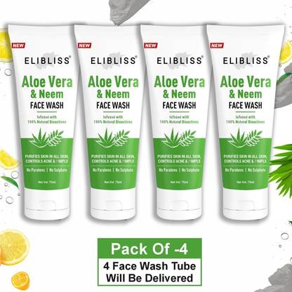 ELIBLISS Neem And Aloe Vera for Pimples, Dry & Oily Skin-Tube  Face Wash